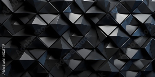 black triangular block wallpaper. triangular background, banner. generative AI