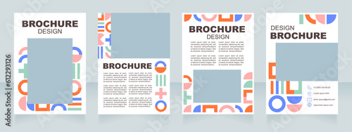 Logotype creation course blank brochure layout design. Branding tutorial. Vertical poster template set with empty copy space for text. Premade corporate reports collection. Editable flyer paper pages