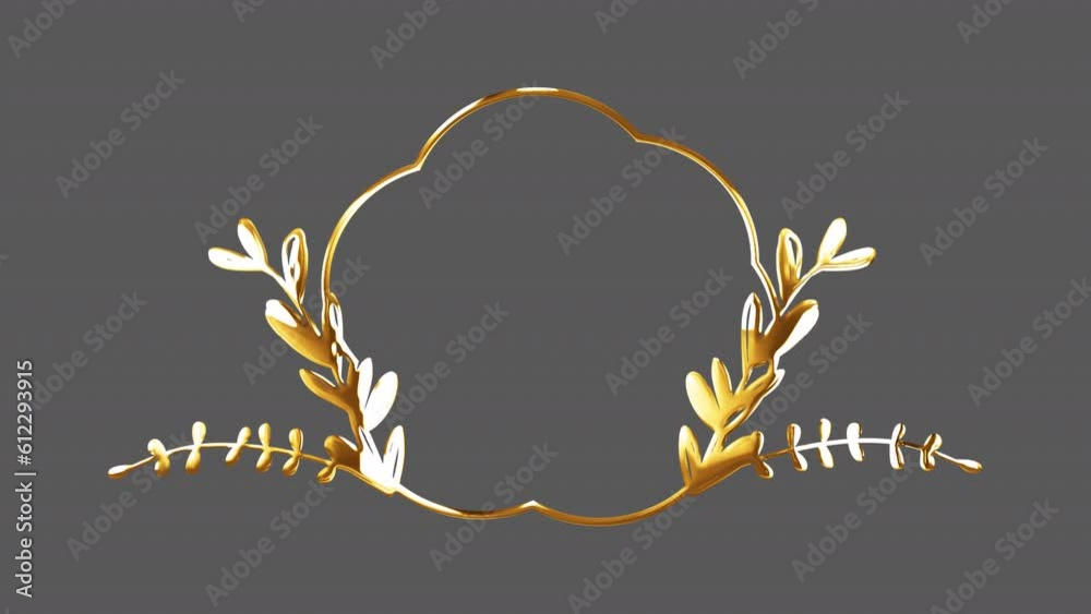 Golden leaf frame and label