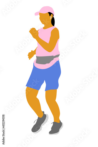 woman warming up run runner, simple vector hand draw outline sketch, isolated on white

