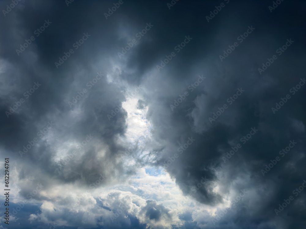 Thunderclouds cover the sky. Very beautiful clouds.