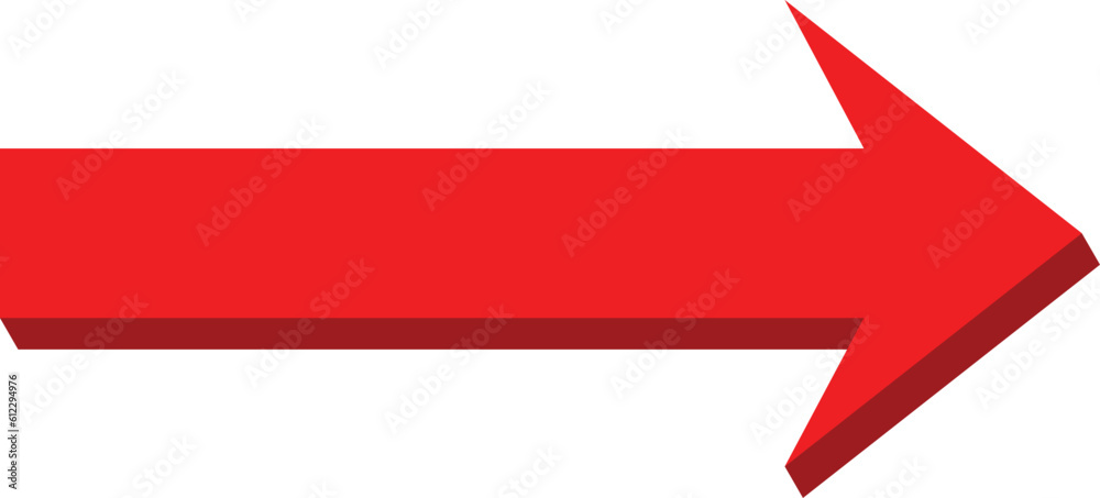 Red 3D Pointing Arrow Illustration Red 3D Pointing Arrow Illustration