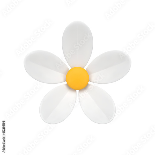 Chamomile bud natural flower summer ecology environment floristic plant 3d icon realistic vector