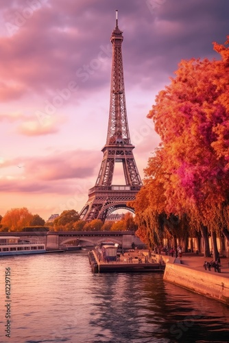 France Landscape Illustration Wallpaper created with Generative AI Technology