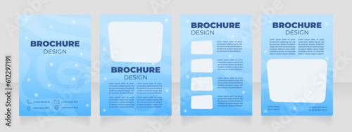 Preparatory academy for astronauts blank brochure design. Template set with copy space for text. Premade corporate reports collection. Editable 4 paper pages. Arial Black, Regular fonts used
