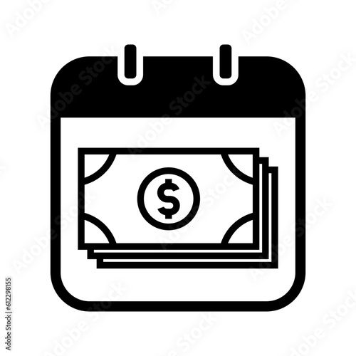 calendar with money, illustration of payday icon vector