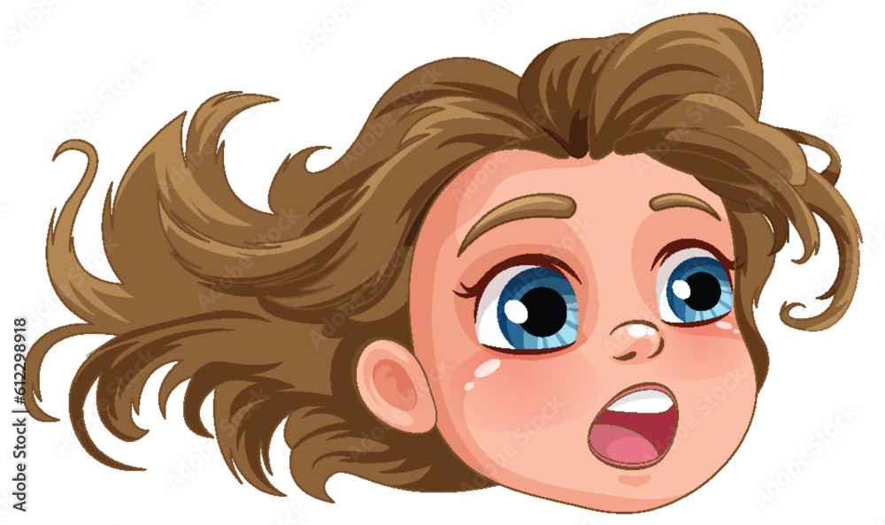 Fototapeta premium Girl cartoon with surprise face