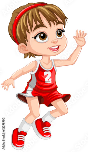 Cute basketball player cartoon character