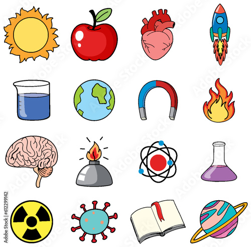 Colorful Science Icons Vector Set