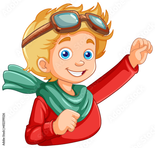 Cute pilot cartoon character