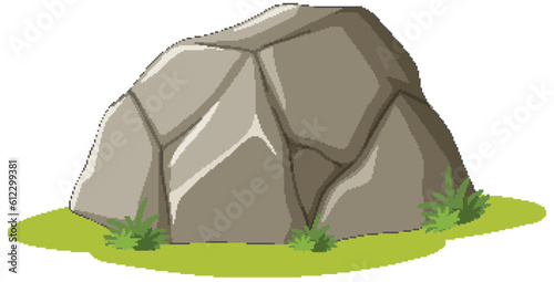 Isolated rock in nature cartoon