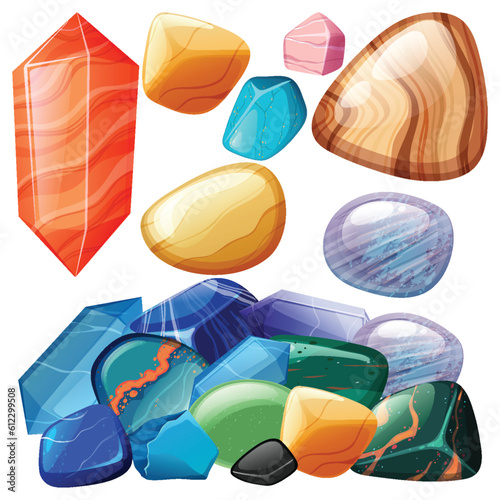 Set of lucky gem stone