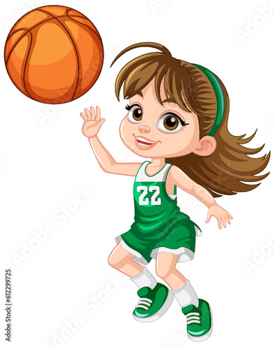 Female basketball player cartoon character