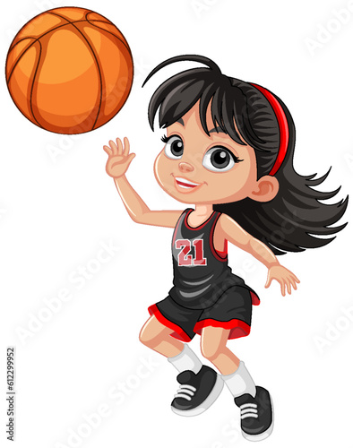 Female basketball player cartoon character