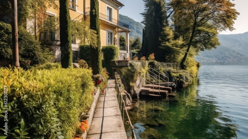 Charming villa situated on the shores of Lake Como, with a private dock, beautiful gardens, and balconies overlooking the serene waters