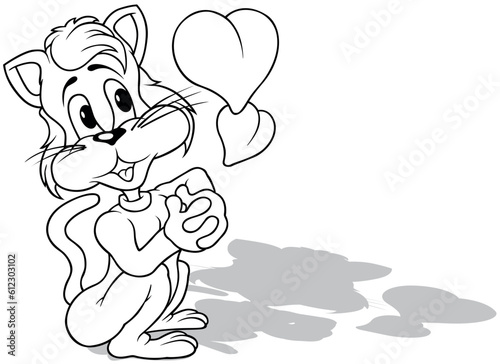 Drawing of a Amorous Kitty ...