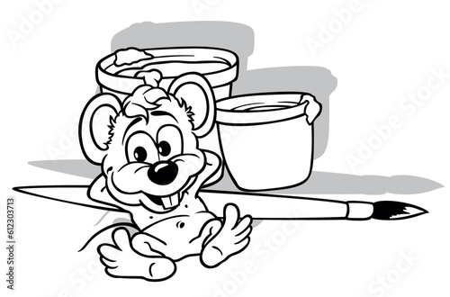 Drawing of a Mouse Lying on...
