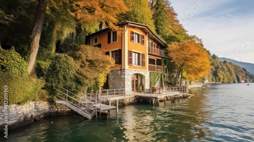 Charming villa situated on the shores of Lake Como, with a private dock, beautiful gardens, and balconies overlooking the serene waters
