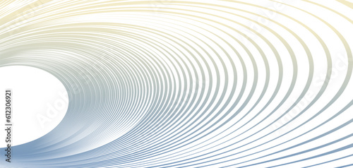 Distorted and deformed lines vector abstract background, curvature of space, 3D linear flow curve shape, science fiction.