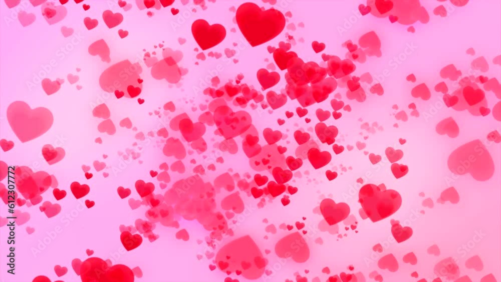 Moving heart motion repeated, seamless background. Excellent motion for Valentine's Day