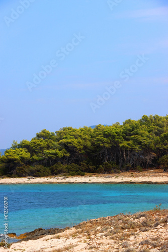 Beautiful wild beach on Proizd  tiny island in southern Croatia.