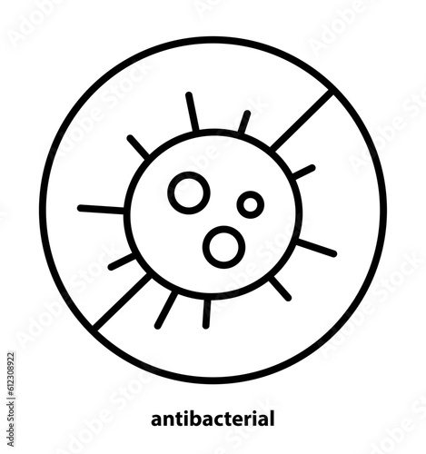 Antibacterial and antiviral defense. Antibacterial protection icon. Germs and microbe icon. Virus, bacteria, germs and microbe icon. Editable Stroke. Vector illustration