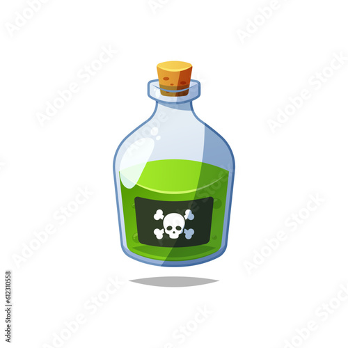 Bottle of Green Poison vector isolated on white background