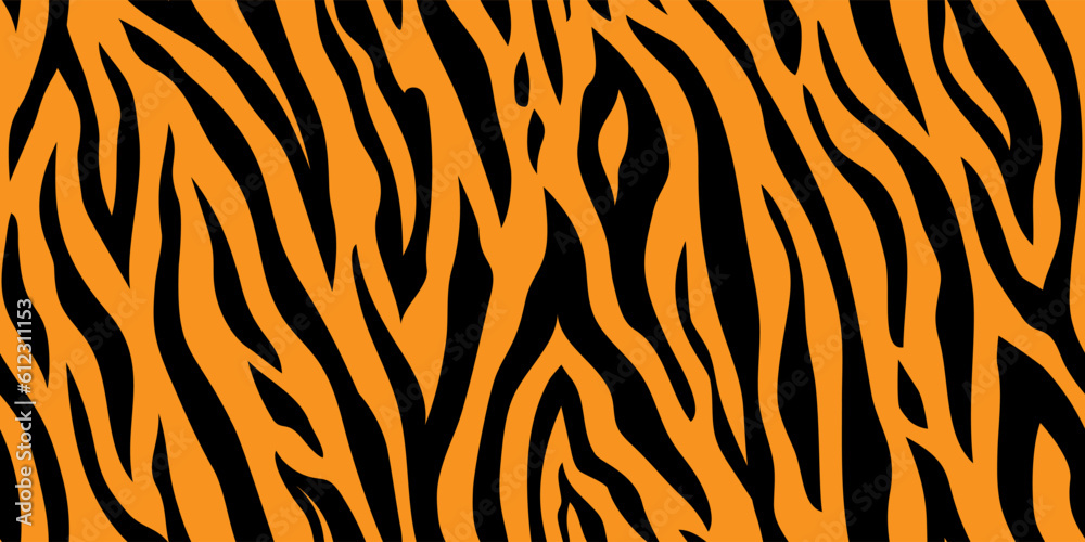 Seamless pattern with tiger stripes. Animal print.
