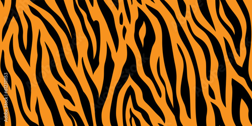 Fotobehang Seamless pattern with tiger stripes. Animal print.