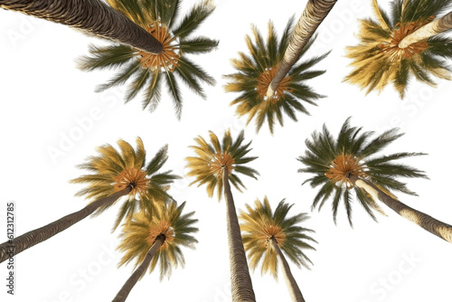 Rendering of Palm Trees Tropical Paradise Captured. Generative AI