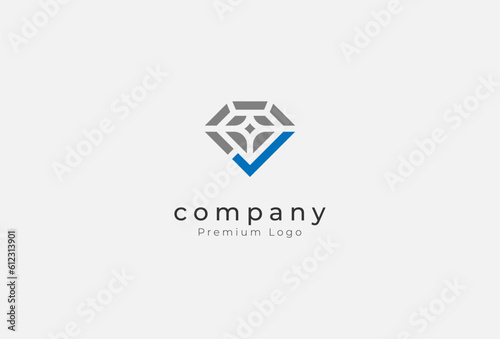 Free Download Diamond  Logo Design, diamond  with check mark combination, usable for Jewelry, Fashion and company logos, vector illustration - GFXLoad
