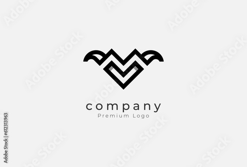 Abstract Initial letter MV monogram Logo Design, letter MV with modern and minimalist style logo design inspiration, vector illustration