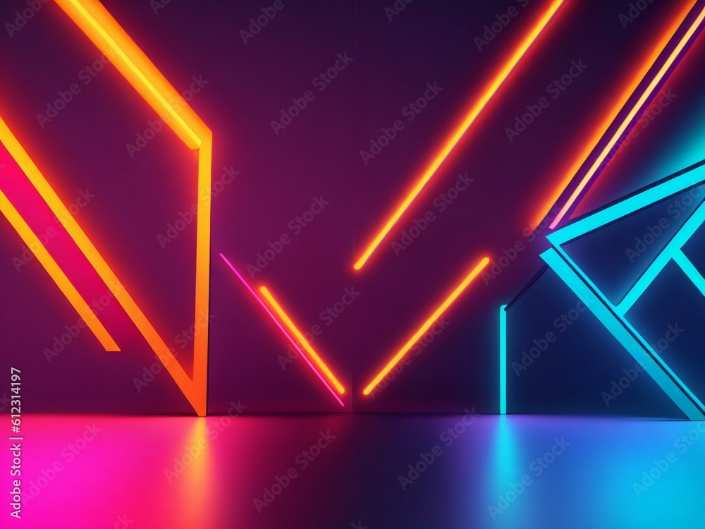 colorful light neon background wallpaper ai generated