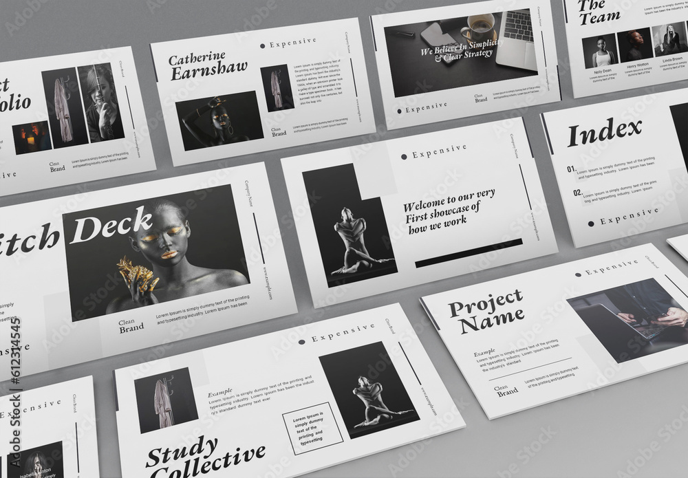 Pitch Deck Minimal Business Presentation Layout Stock Template | Adobe ...