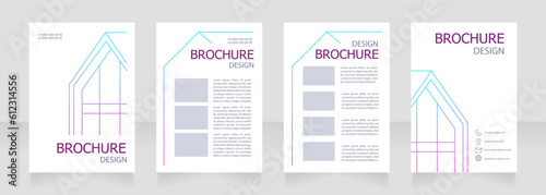 Architecture course for students blank brochure design. Template set with copy space for text. Premade corporate reports collection. Editable 4 paper pages. Tahoma, Myriad Pro fonts used