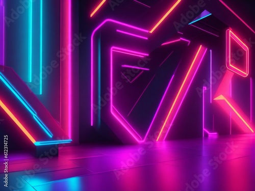 colorful light neon background wallpaper ai generated