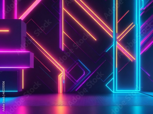 colorful light neon background wallpaper ai generated