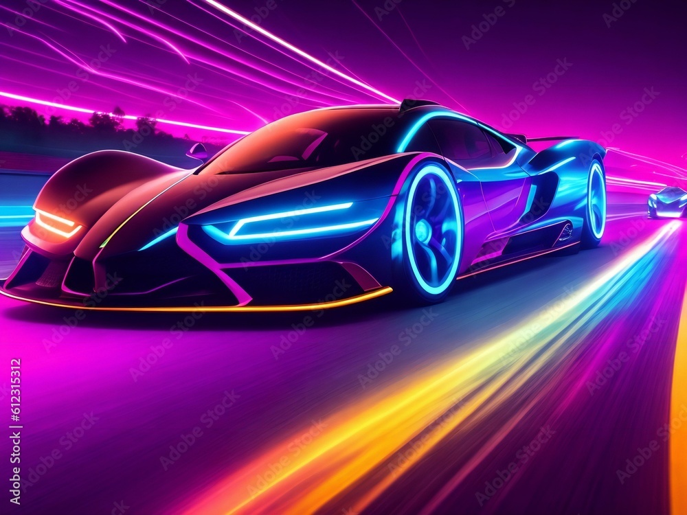 colorful light neon background wallpaper ai generated