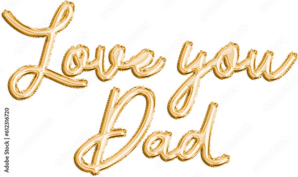 Gold Balloon Metallic Foil Father's Day Typography Message Gold Balloon Metallic Foil Father's Day Typography Message