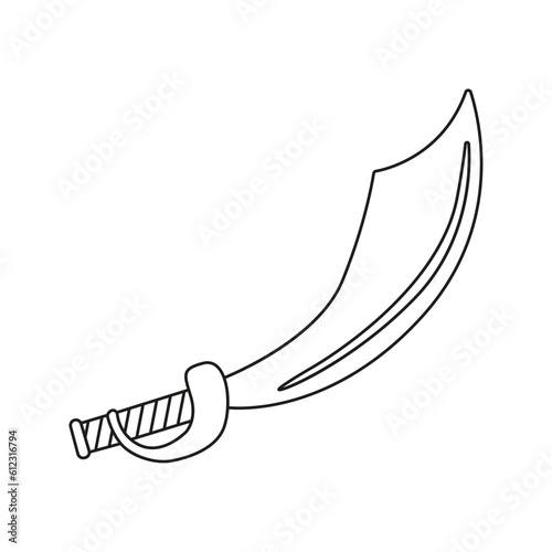 Vector illustration of a saber in doodle style