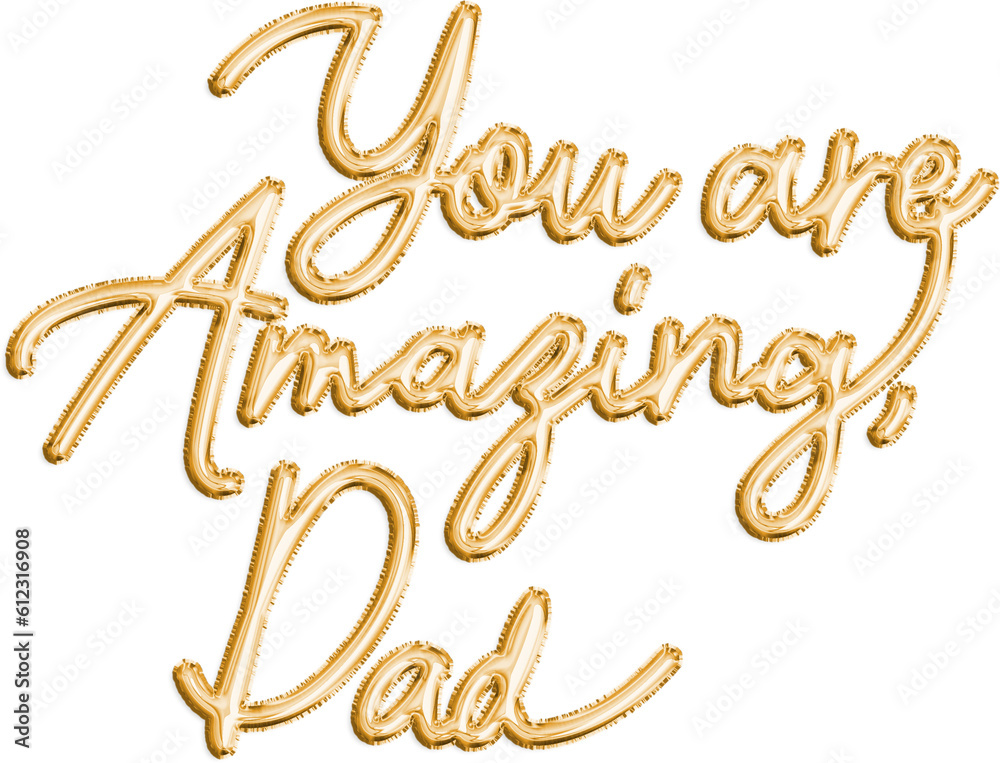 Gold Balloon Metallic Foil Father's Day Typography Message Gold Balloon Metallic Foil Father's Day Typography Message