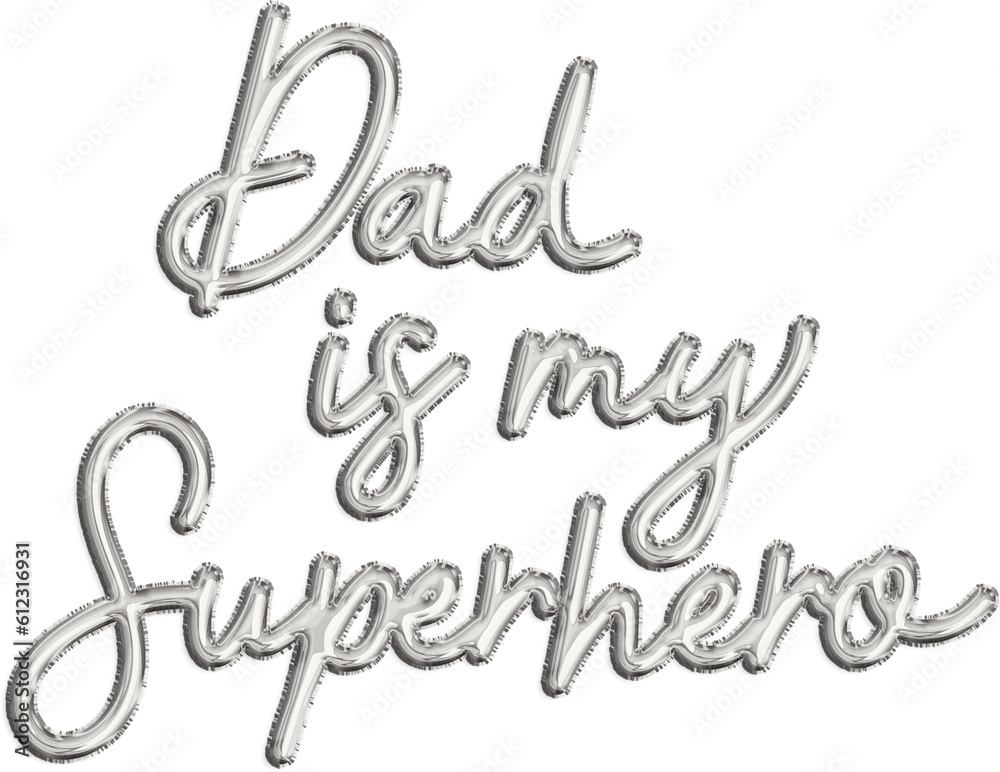 Silver Balloon Metallic Foil Father's Day Typography Message Silver Balloon Metallic Foil Father's Day Typography Message