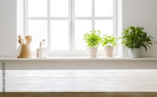 House decor inspiration. Table with stylish pot and plant on modern interior table