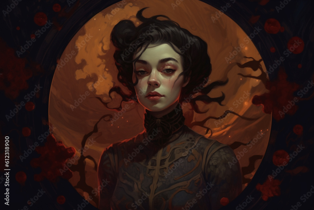 Generative ai. Halloween witch zombie illustration Generative ai. Halloween witch zombie illustration