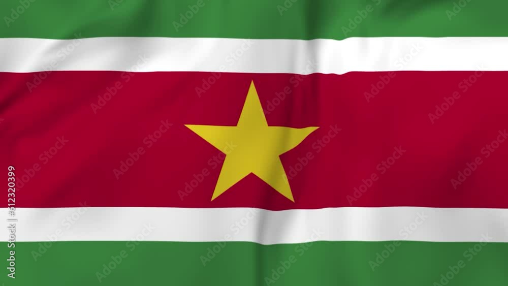 Arising map of Suriname and waving flag of Suriname in background. 4k resolution video. Arising map of Suriname and waving flag of Suriname in background. 4k resolution video.