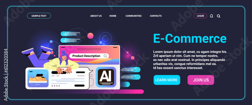 woman video blogger demonstrating and creating characteristics quality product description e-commerce concept