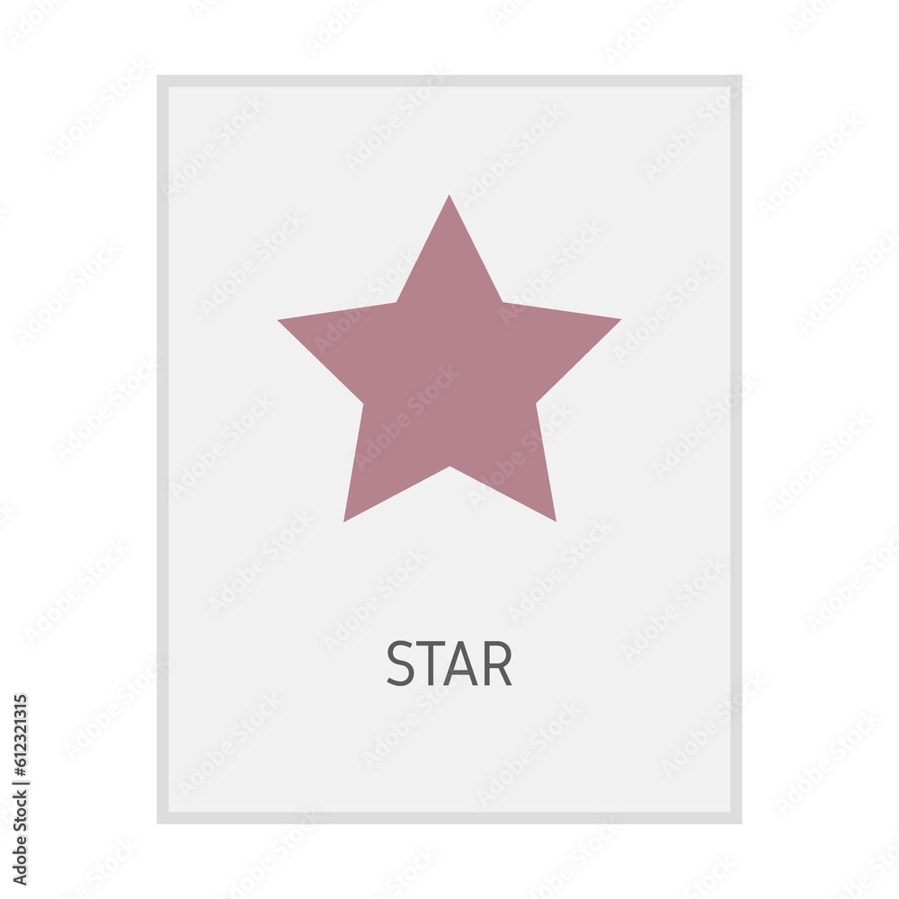 Star geometric shape flash card element symbol for preschool education for kids mathematics learning illustration Star geometric shape flash card element symbol for preschool education for kids mathematics learning illustration