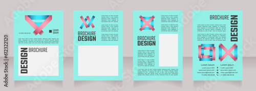 Educative program blank brochure design. Template set with copy space for text. Premade corporate reports collection. Editable 4 paper pages. Teco Light, Semibold, Arial Regular fonts used
