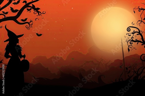 Halloween background. Vintage cartoon pumpkin art and design. Trick or treat fun. Scary halloween party poster. Spooky speech bubbles Generative AI illustrations
