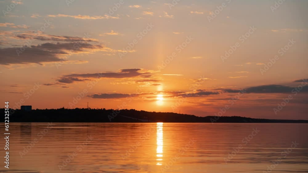 Time lapse, beautiful sunset on the horizon over the water. Time lapse, beautiful sunset on the horizon over the water.